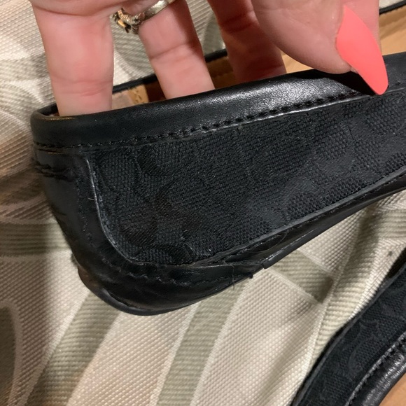 Coach black ballet flats 9 1/2 signature c - Picture 3 of 5